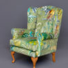 alexander chair in tropical palm green luxury velvet side view