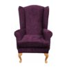 Alexander extra high back chair front view in aubergine